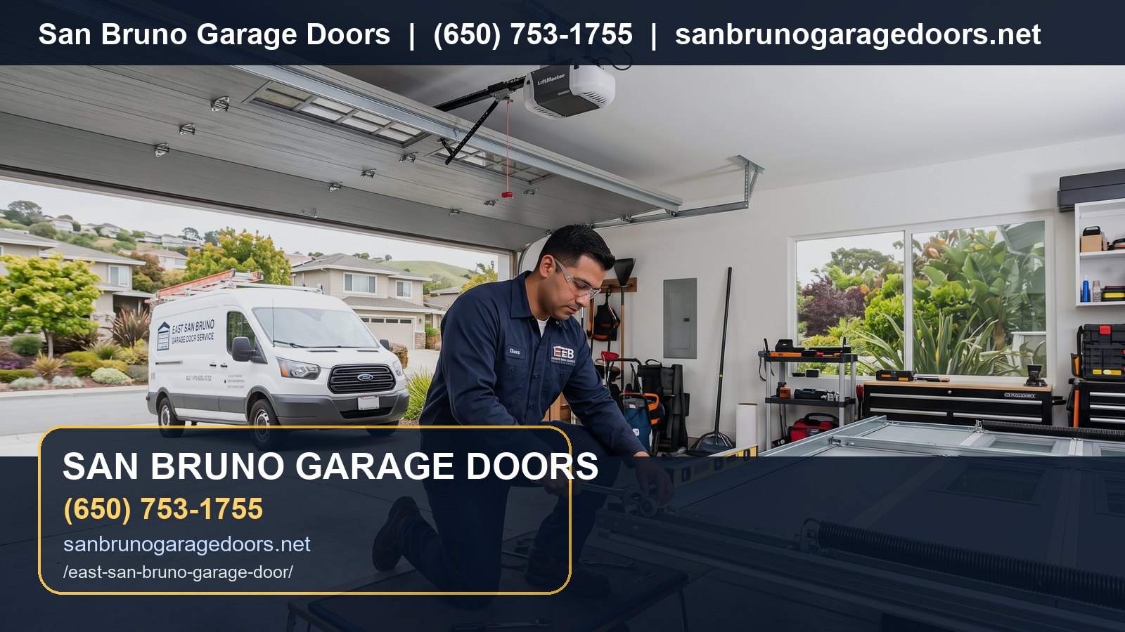 East San Bruno Garage Door Service branded visual